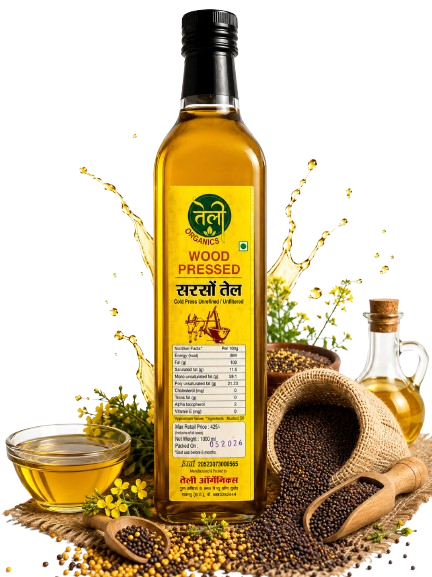 Wood Pressed Mustard Oil Bottle